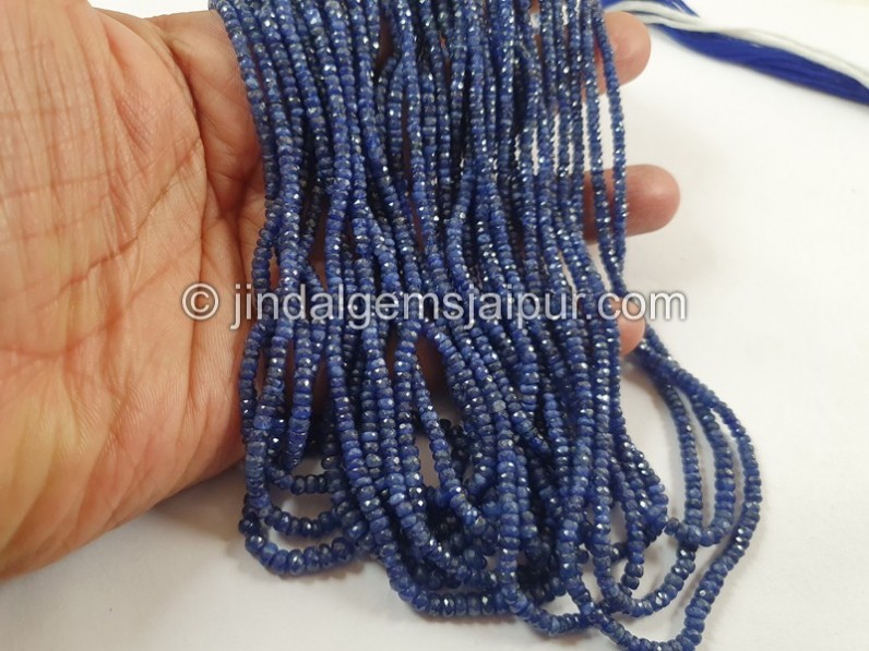 Blue Sapphire Faceted Roundelle Beads