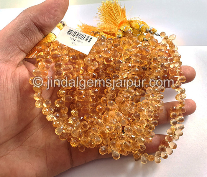 Citrine Faceted Drops Shape Beads