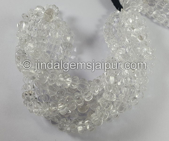 Crystal Quartz Carved Pumpkin Shape Small Beads
