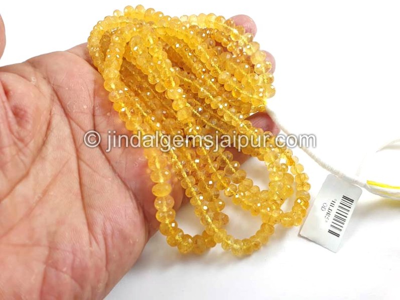 Heliodor Faceted Roundelle Shape Beads