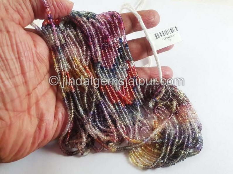 Multi Sapphire Smooth Roundelle Beads -- SPPH203
