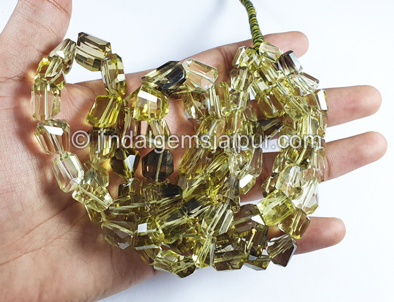 Bi Lemon Quartz Faceted Nuggets Shape Beads