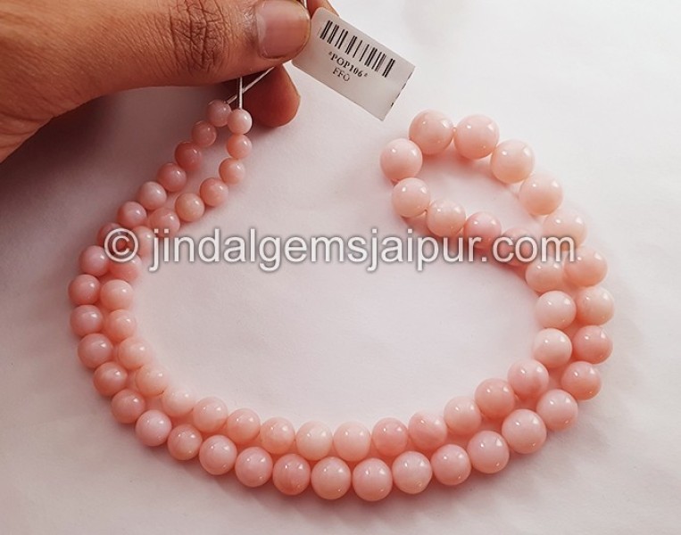 Pink Opal Smooth Balls Shape Beads