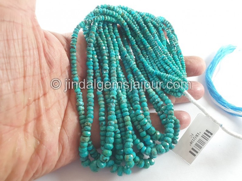 Turquoise Faceted Roundelle Shape Beads