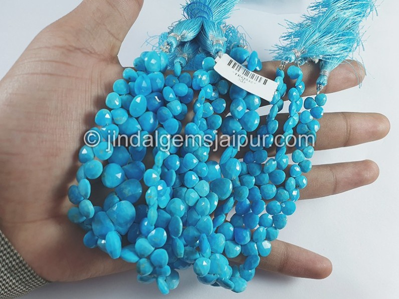 Turquoise Faceted Heart Shape Beads