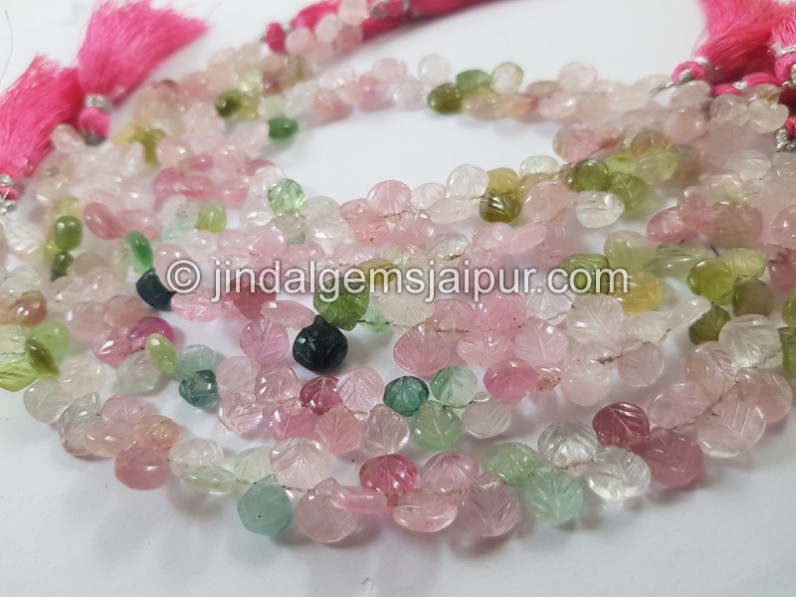 Afghan Tourmaline Carved Heart Beads