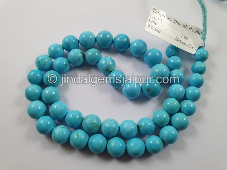 Sleeping Beauty Turquoise Far Smooth Round Beads