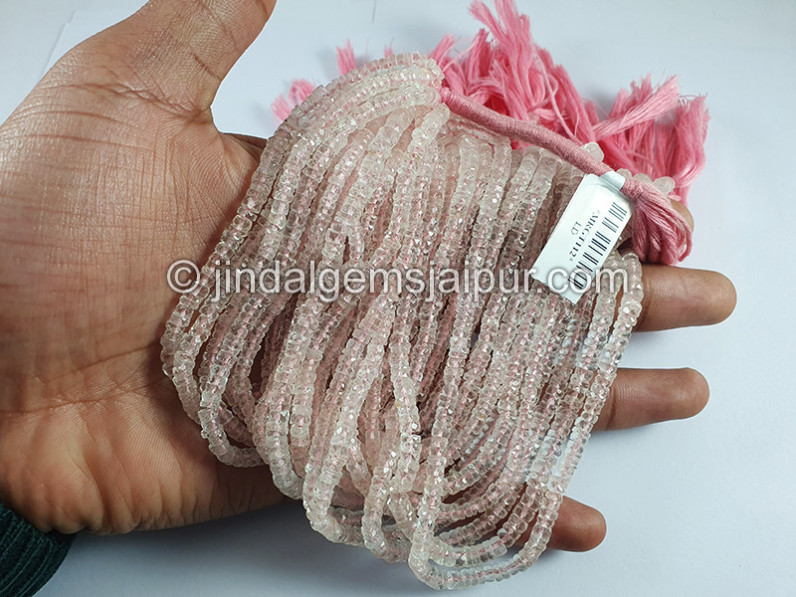 Morganite Faceted Tyre Shape Beads