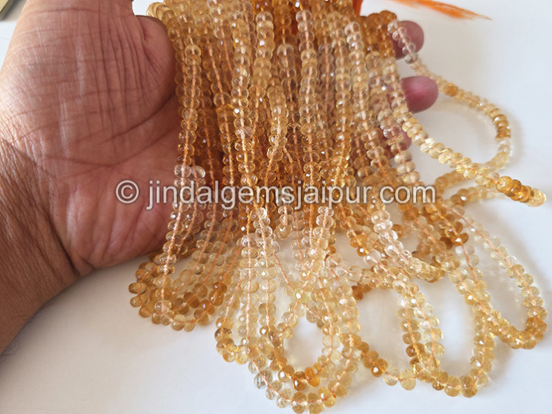 Citrine Shaded Faceted Roundelle Shape Beads