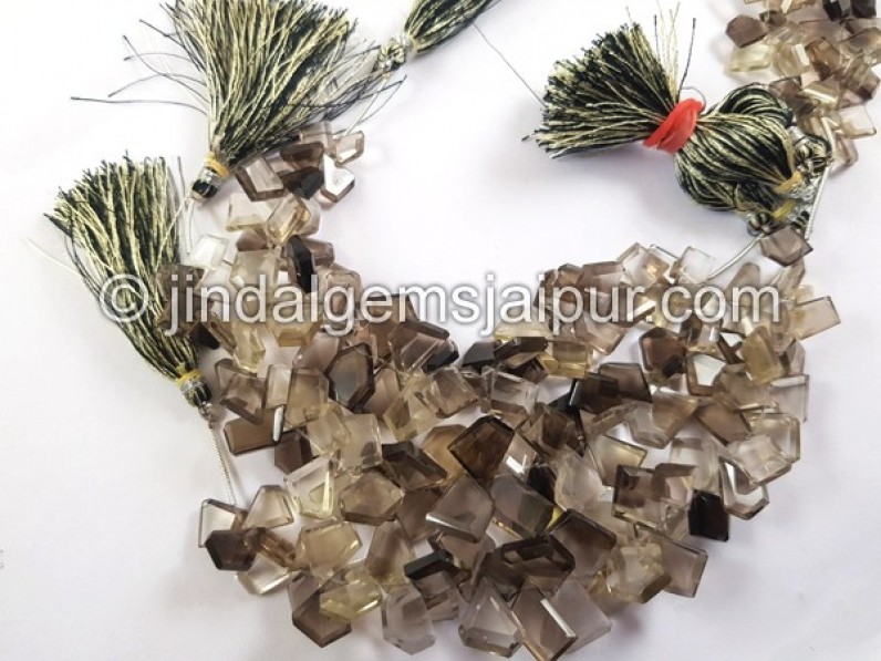 Bi Lemon Quartz Flat Slice Cut Beads