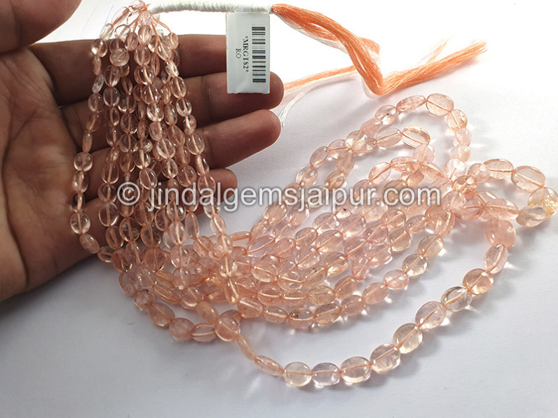 Peach Morganite Smooth Oval Shape Beads
