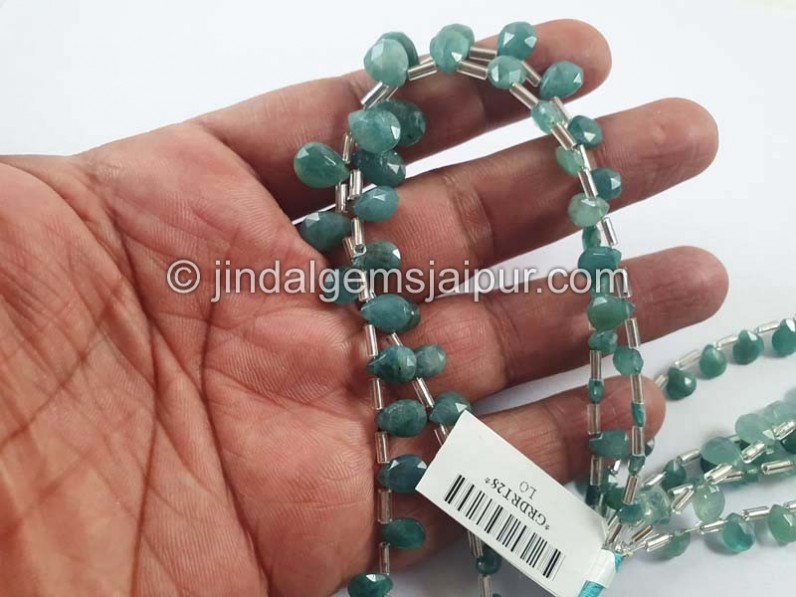 Grandidierite Faceted Pear Beads