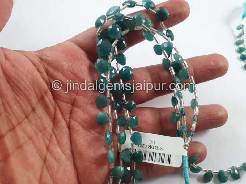 Grandidierite Faceted Heart Beads -- GRDRT79