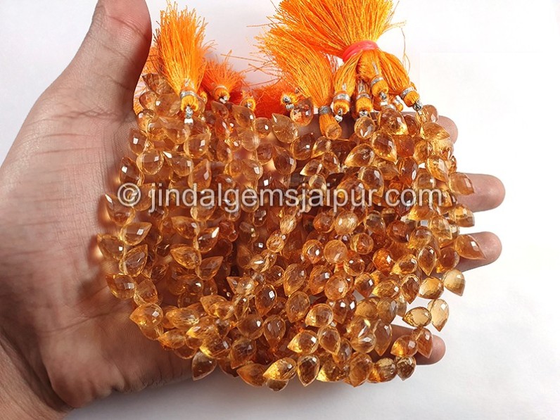 Madeira Citrine Faceted Tulip Drops Shape Beads
