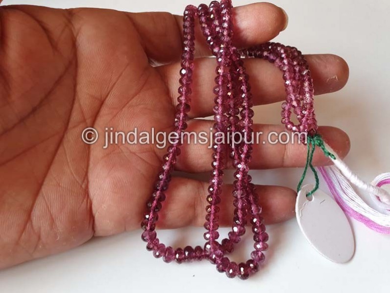 Purple Rhodolite Garnet Faceted Roundelle Beads