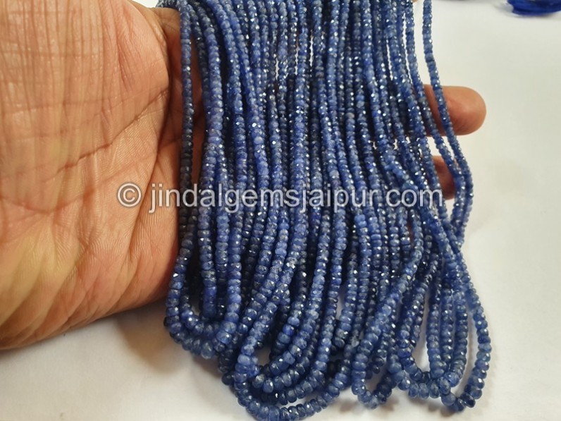 Blue Sapphire Faceted Roundelle Beads