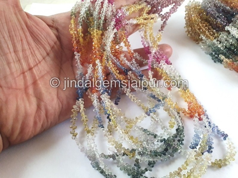 Multi Sapphire Faceted Drop Beads