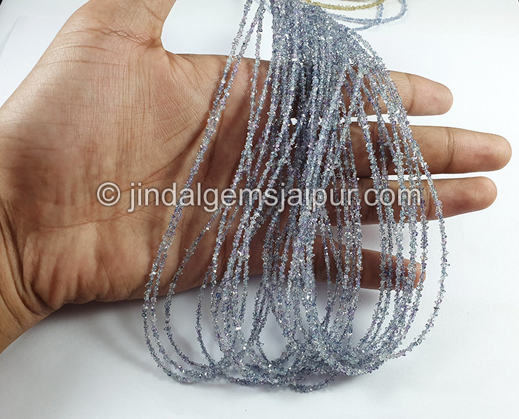Purplish Blue Double Terminated Diamond Quartz Beads