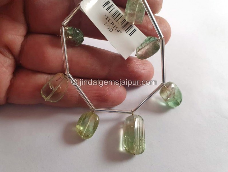 Bi Color Tourmaline Smooth Nugget Beads