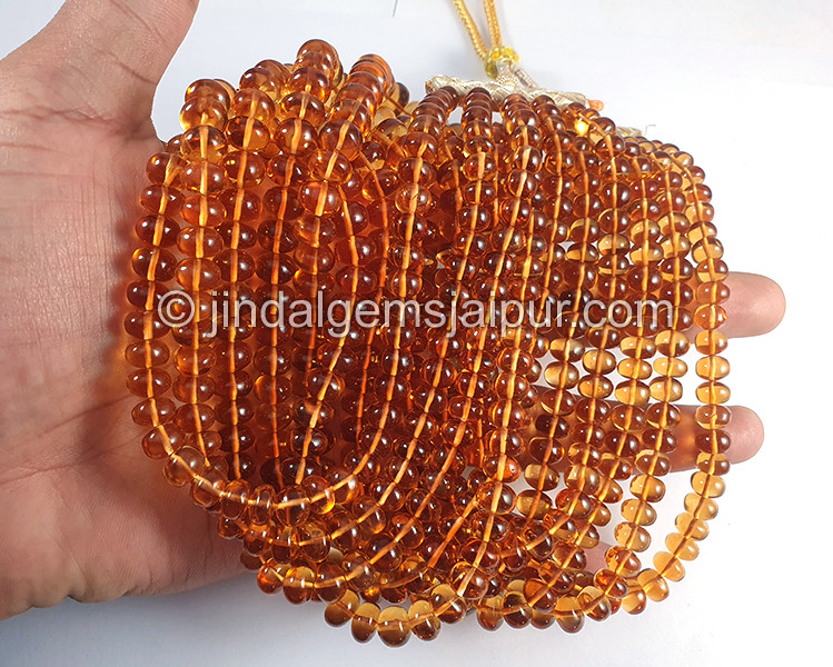 Madeira Citrine Smooth Roundelle Shape Beads