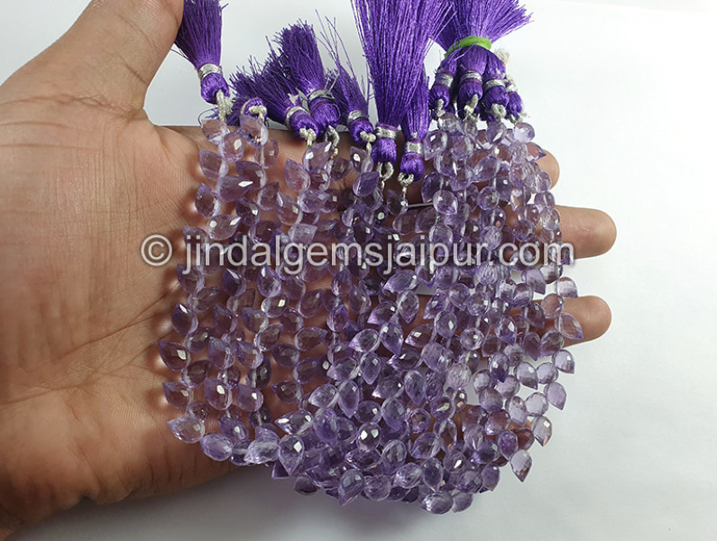 Amethyst Faceted Tulip Drops Shape Small Beads