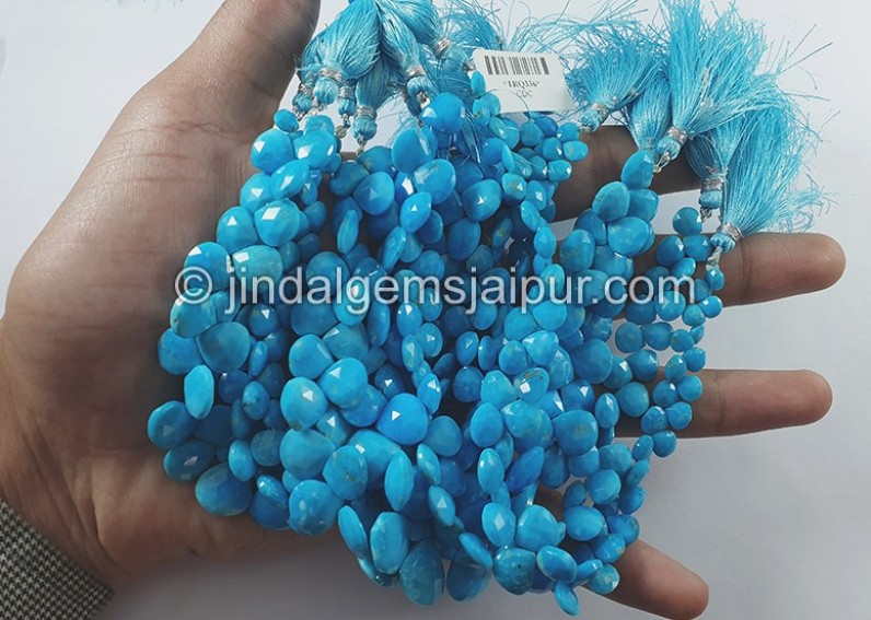 Turquoise Faceted Heart Shape Beads