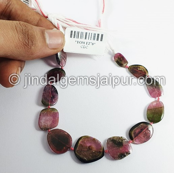 Watermelon Tourmaline Slices Shape Beads