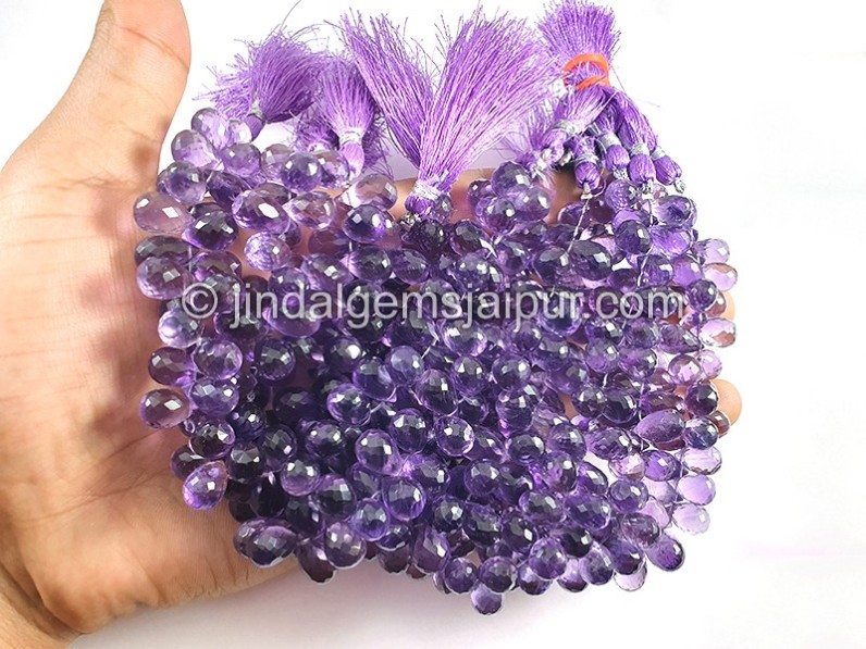Amethyst Faceted Drops Shape Big Beads