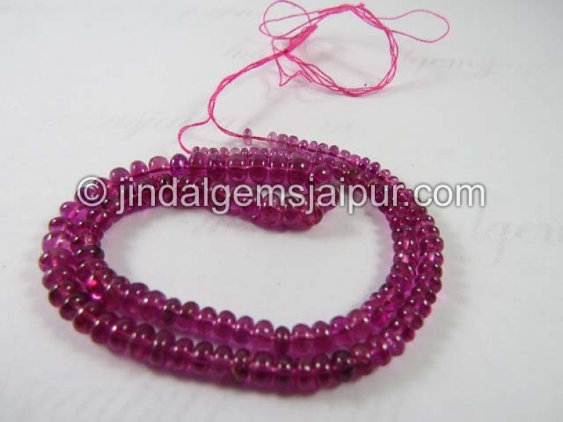 Rubellite Smooth Roundelle Shape Beads
