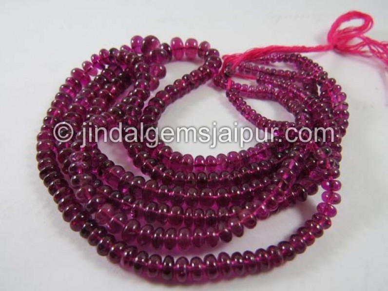 Rubellite Smooth Roundelle Shape Beads