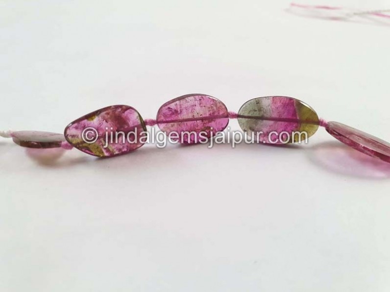 Watermelon Tourmaline Smooth Slices Beads