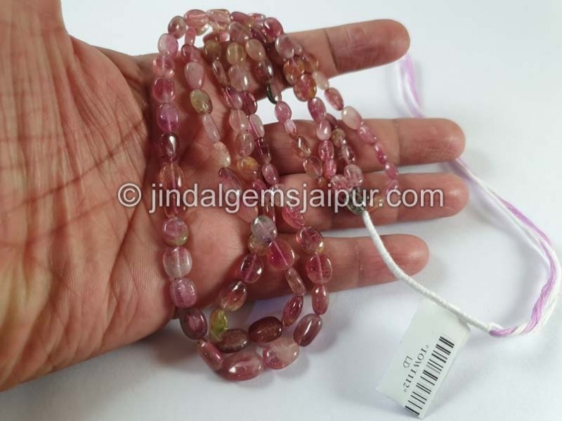 Bi Color Tourmaline Smooth Oval Beads