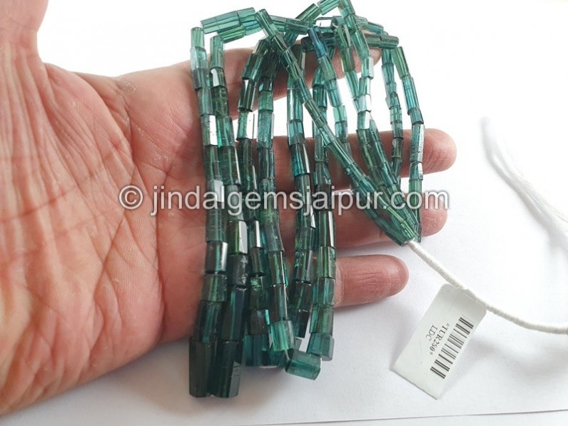 Blue Tourmaline Step Cut Pipe Beads