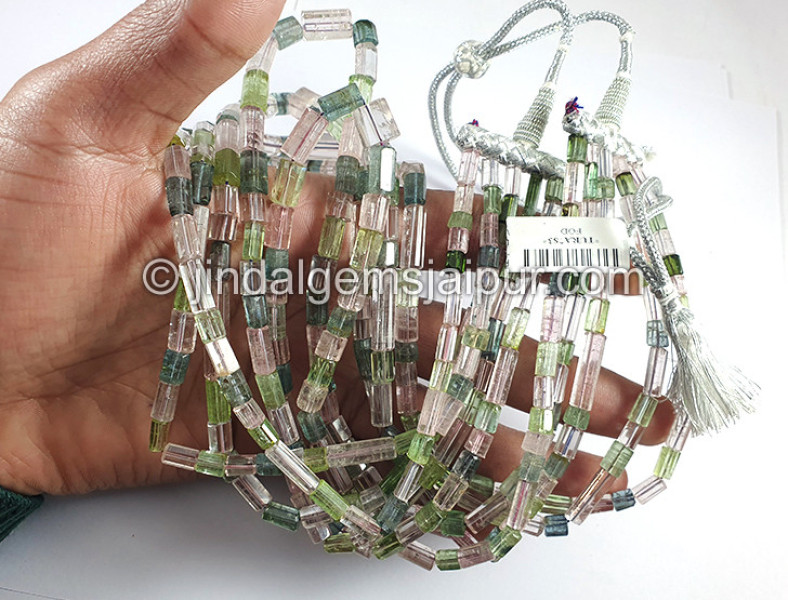 Pastel Afghan Tourmaline Pipe Shape Beads