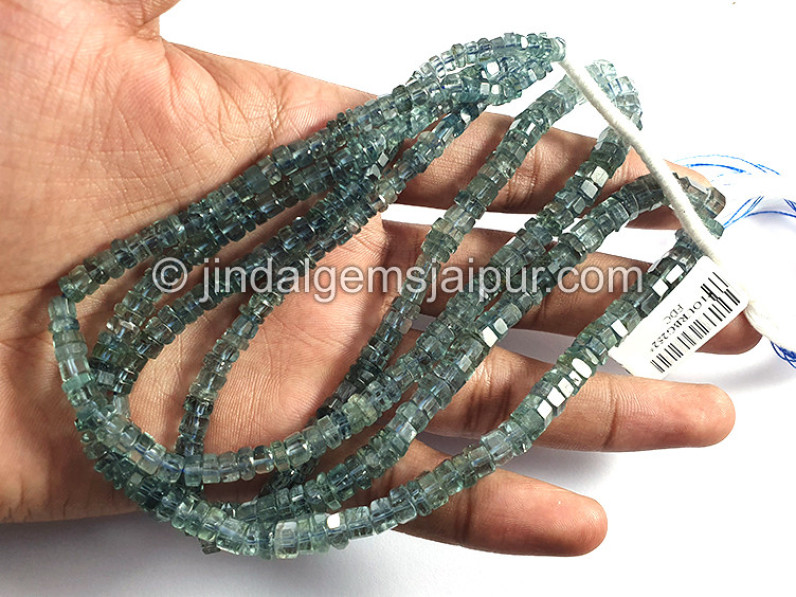 Teal Blue Tourmaline Step Cut Bolt Shape Beads