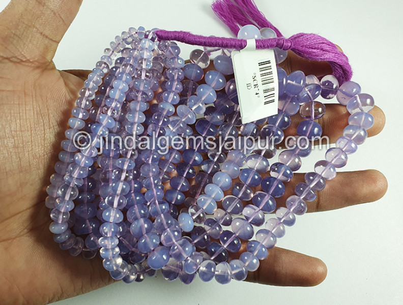 Scorolite Or Lavender Quartz Smooth Roundelle Shape Beads