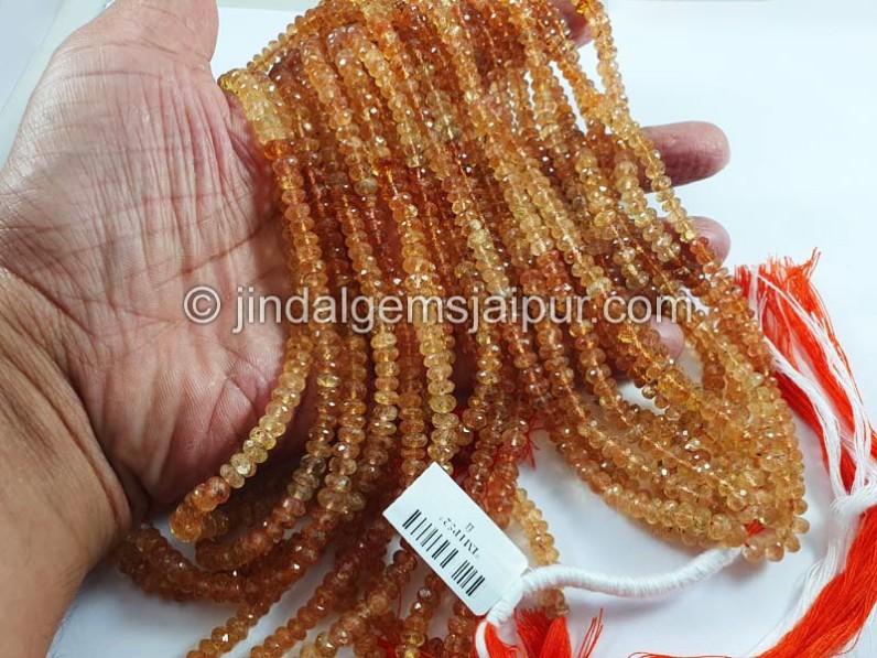 Imperial Topaz Faceted Roundelle Shape Small Beads