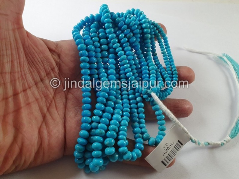 Turquoise Arizona Smooth Roundelle Beads