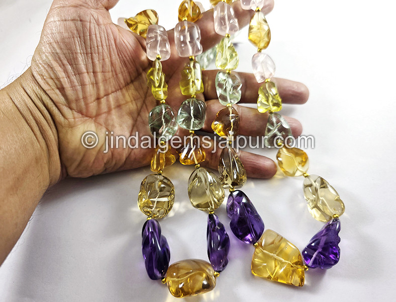Multi Stone Smooth Irregular Nuggets Shape Beads