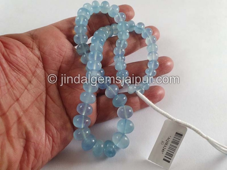 Aquamarine Smooth Roundelle Beads