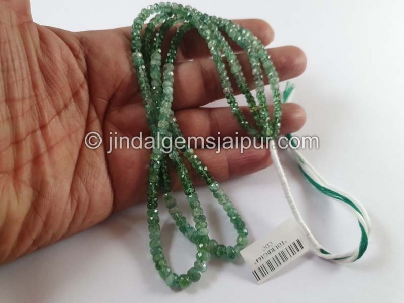 Green Tourmaline Faceted Roundelle Beads