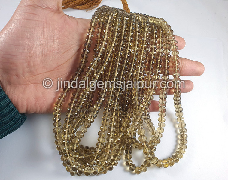 Coganac Quartz Faceted Roundelle Shape Beads