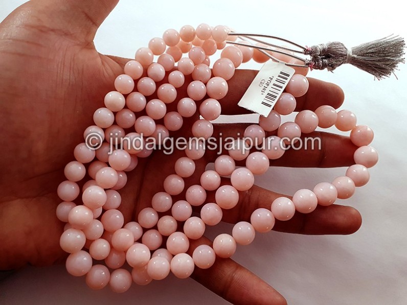 Pink Opal Smooth Balls Shape Beads