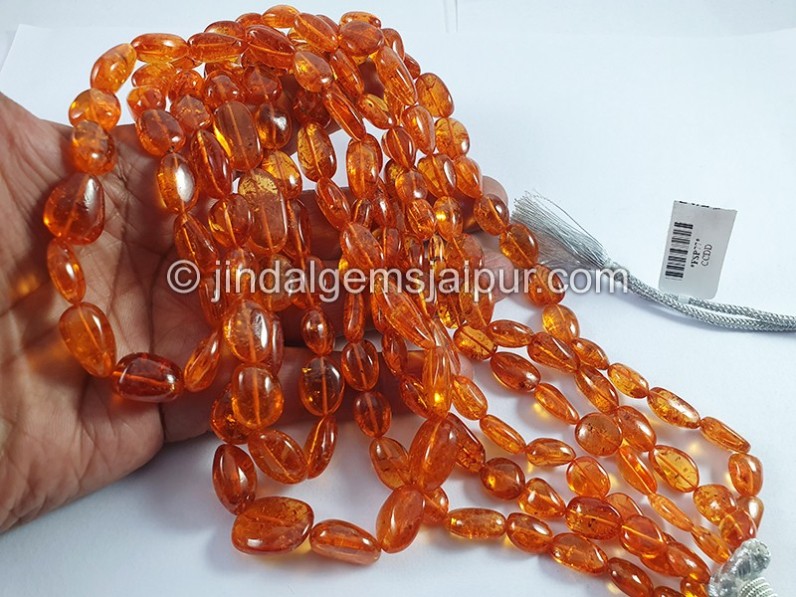 Mandarin Garnet Smooth Nuggets Beads