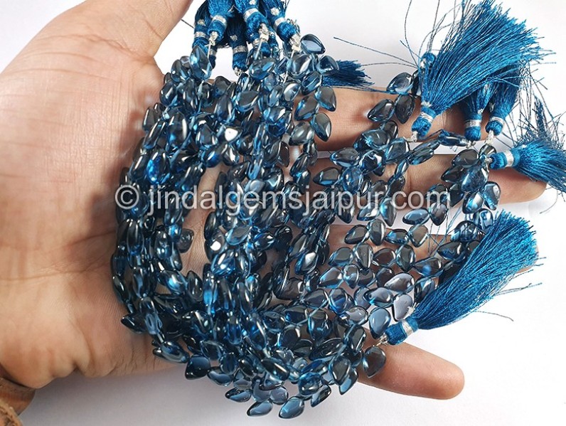 London Blue Topaz Smooth Tulip Shape Big Beads