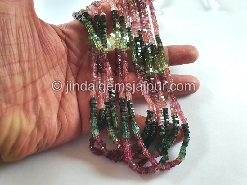 Tourmaline Smooth Heishi Square Beads