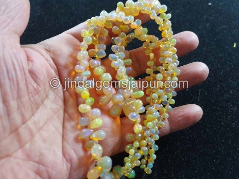 Orange Ethiopian Opal Smooth Drop Beads