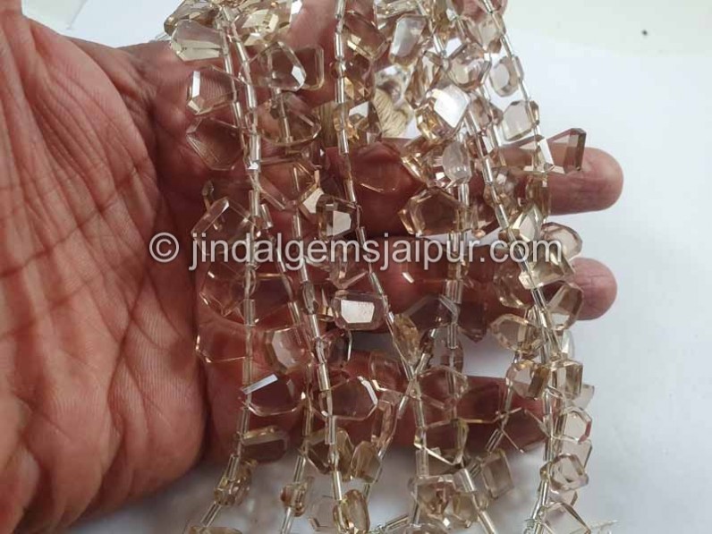 Champagne Citrine Faceted Nugget Beads
