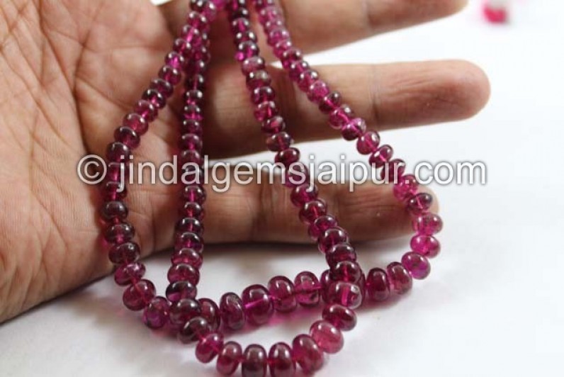 Rubellite Smooth Roundelle Shape Beads