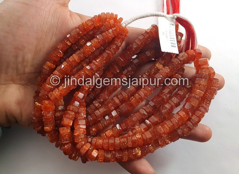 Sunstone Step Cut Bolt Shape Beads